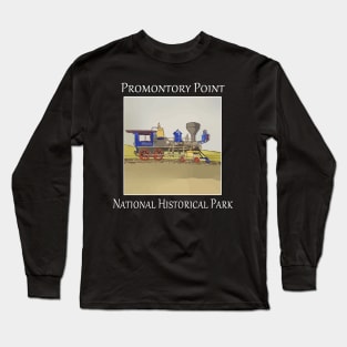 Steam Train at the point of the golden spike, Promontory Point National Historical Park in Utah Long Sleeve T-Shirt